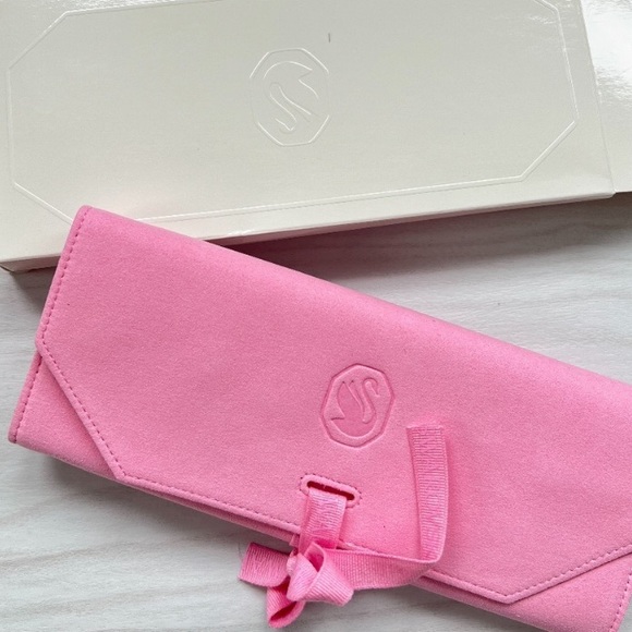 NWT-Pink Swarovski Iconic Swan Pink Jewelry Roll Travel Jewelry Pouch - Picture 4 of 8